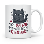Keinen Bock Tasse mit Katze die Mittelfinger zeigt, lustiger – Weiß [farbe:weiß]