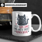 Keinen Bock Tasse mit Katze die Mittelfinger zeigt, lustiger – Weiß [farbe:weiß]