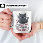 Keinen Bock Tasse mit Katze die Mittelfinger zeigt, lustiger – Weiß [farbe:weiß]