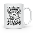 Bogenschütze Tasse lustiger Spruch Sehne Jacke Kacke, Gesche – Weiß [farbe:weiß]