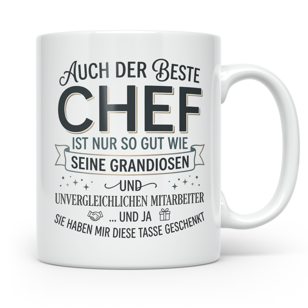 Bester Chef Tasse Geschenk von Mitarbeitern, Spruchtasse für – Weiß [farbe:weiß]