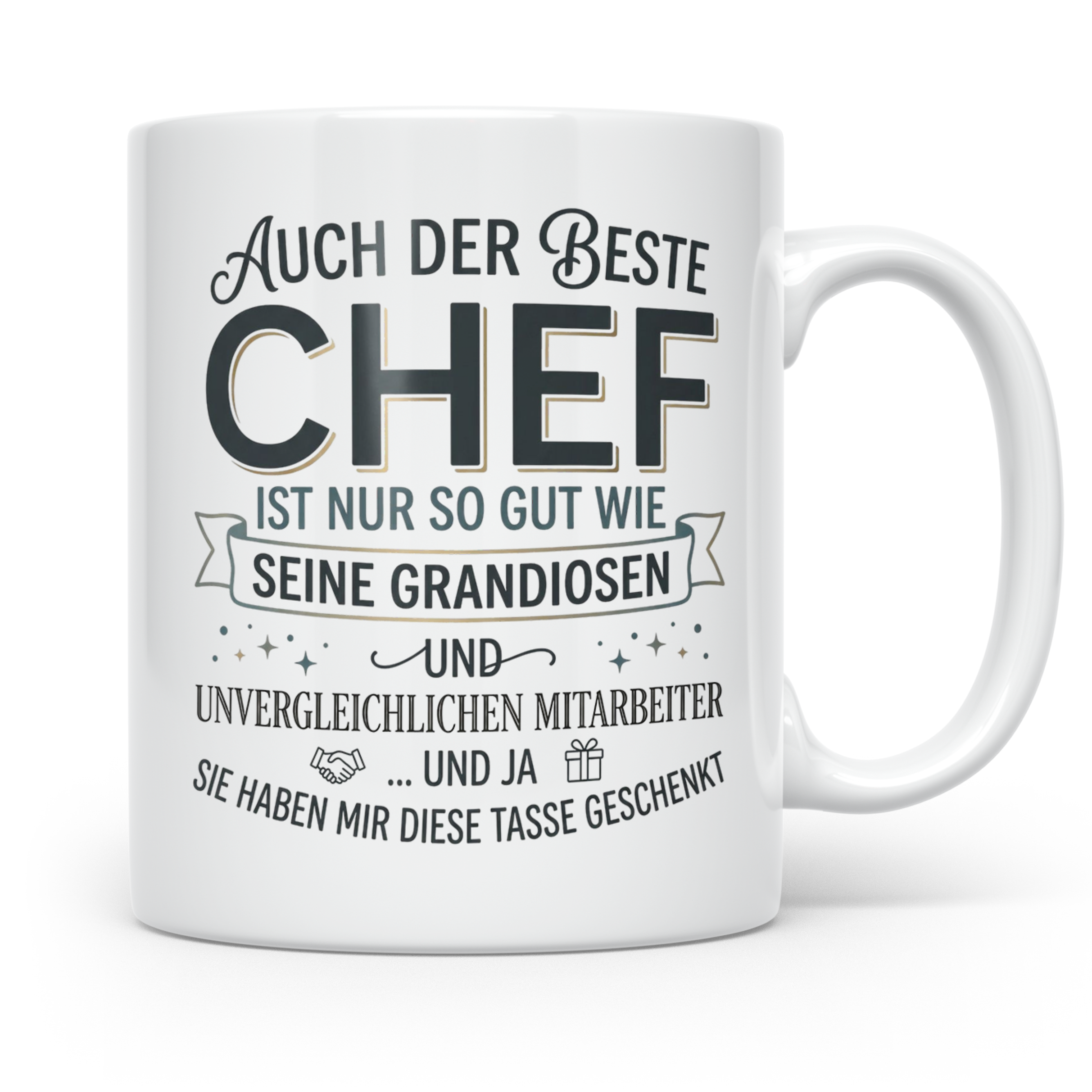Bester Chef Tasse Geschenk von Mitarbeitern, Spruchtasse für – Weiß [farbe:weiß]