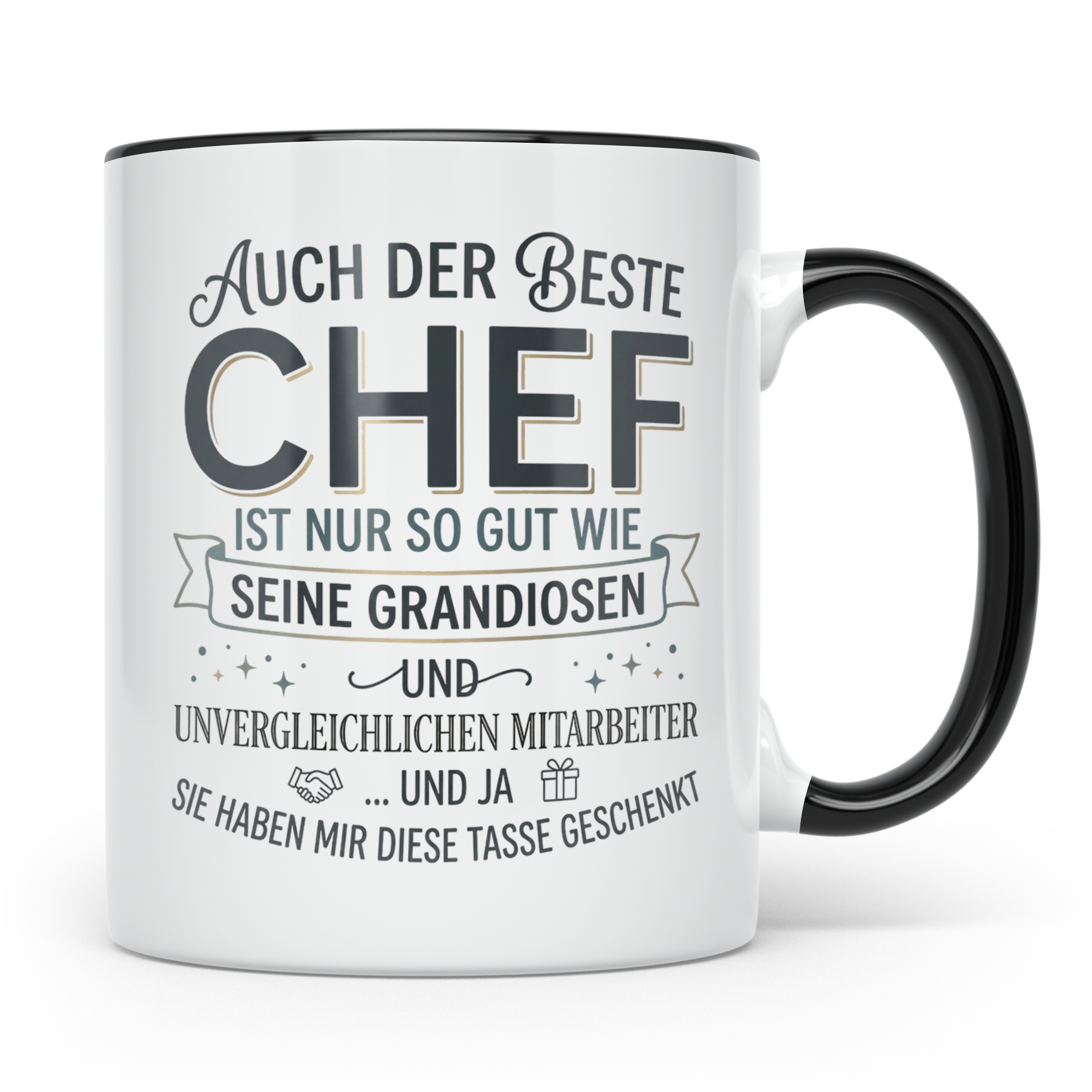 Bester Chef Tasse Geschenk von Mitarbeitern, Spruchtasse für – Schwarz [farbe:schwarz]
