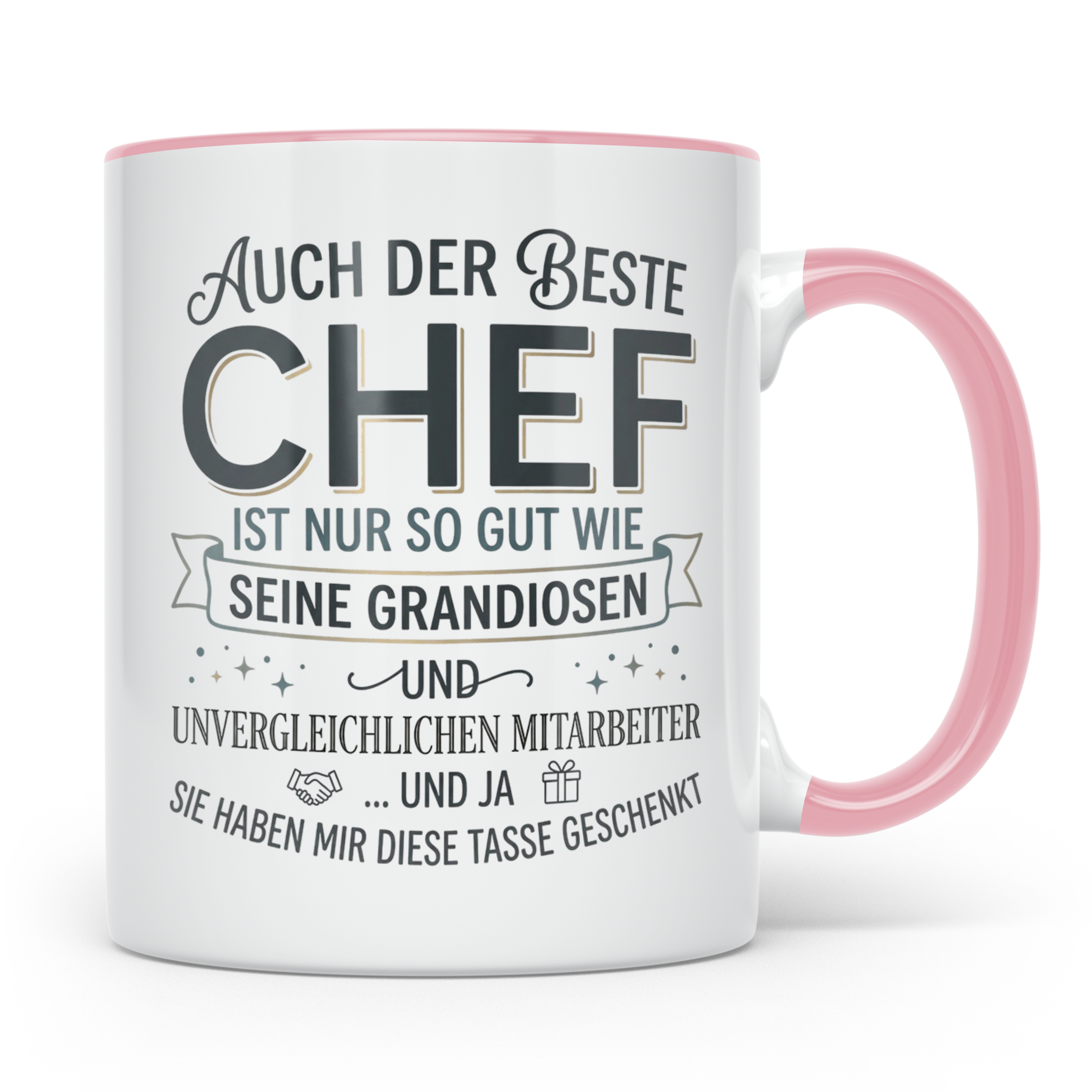 Bester Chef Tasse Geschenk von Mitarbeitern, Spruchtasse für – Rosa [farbe:rosa]