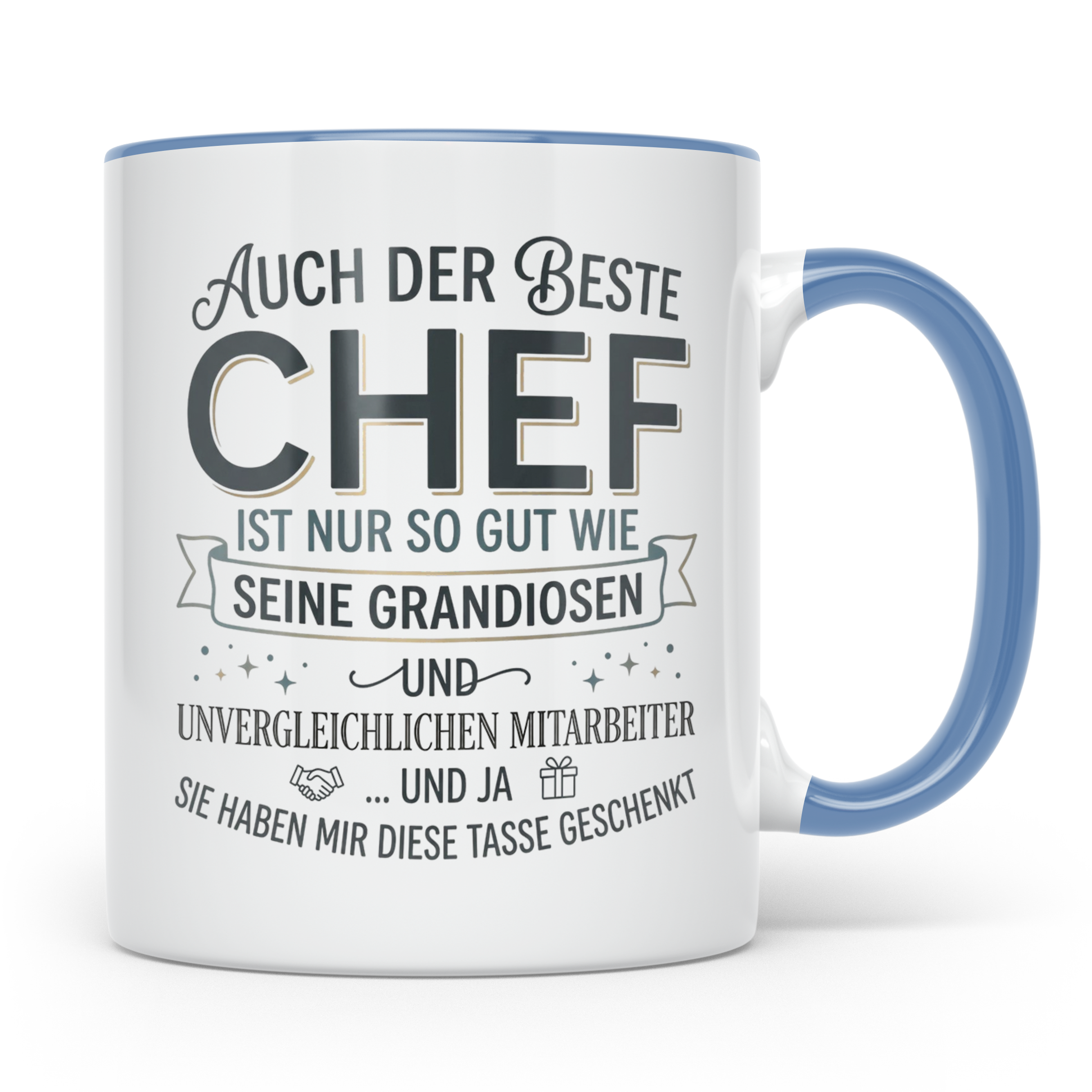 Bester Chef Tasse Geschenk von Mitarbeitern, Spruchtasse für – Blau [farbe:blau]