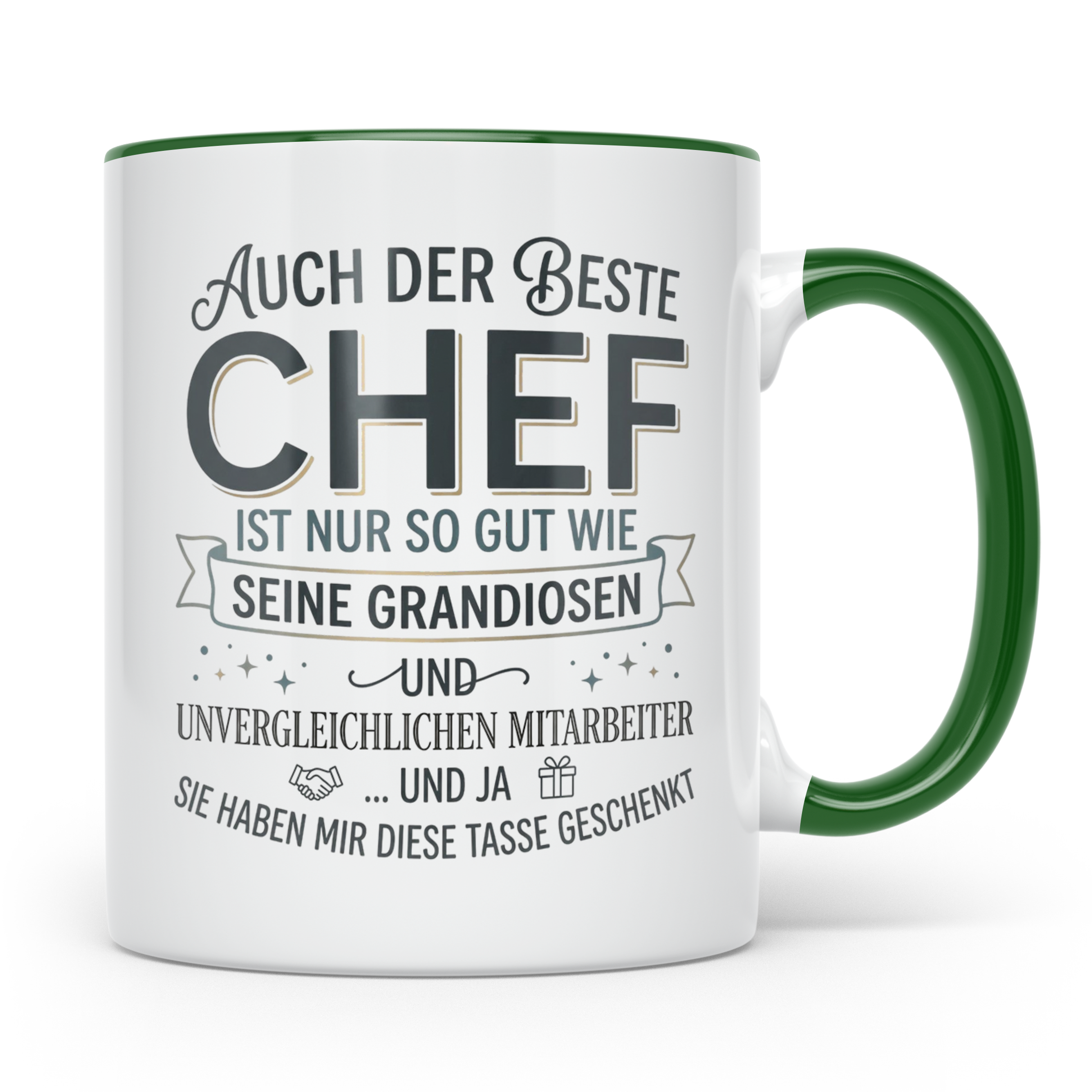 Bester Chef Tasse Geschenk von Mitarbeitern, Spruchtasse für – Grün [farbe:grün]