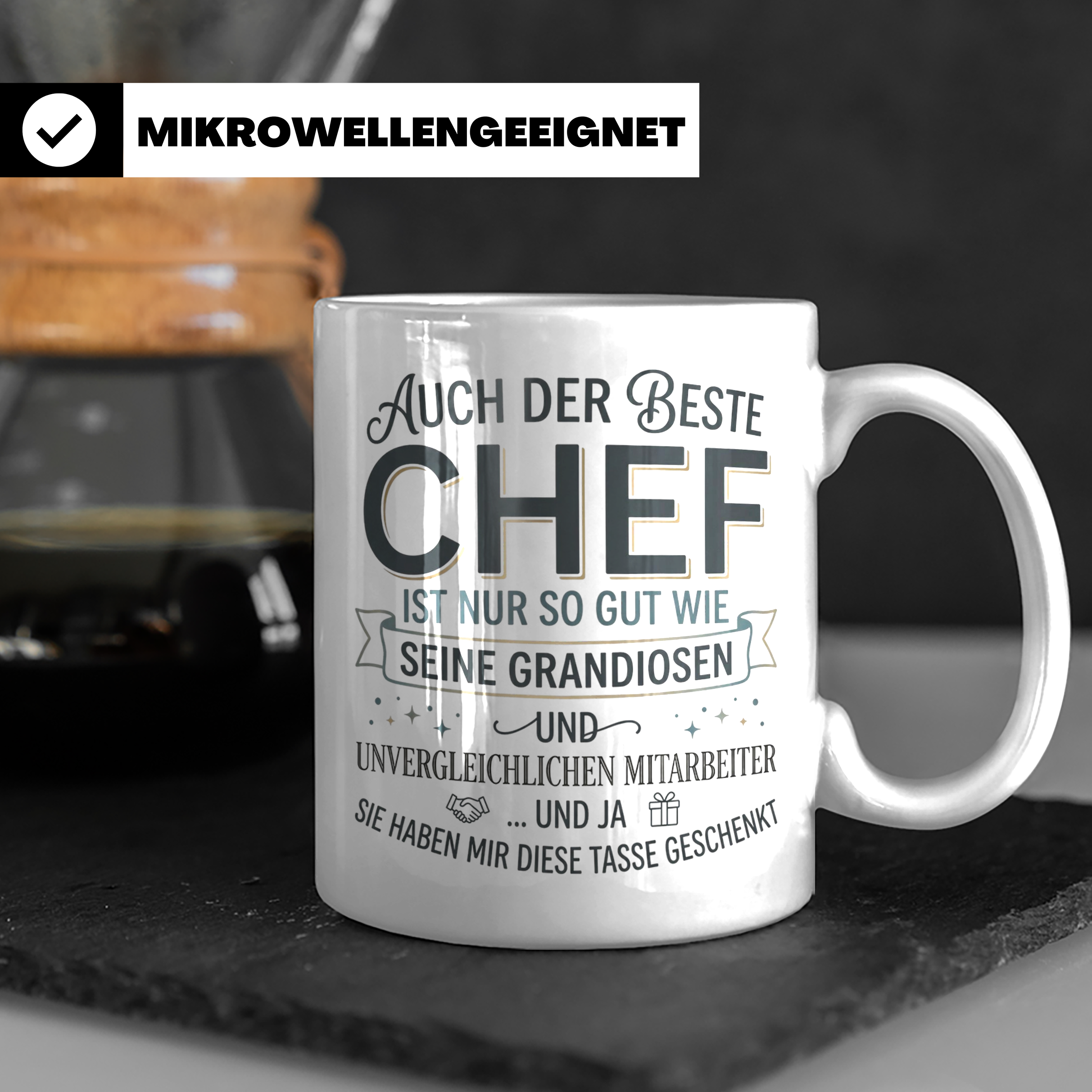 Bester Chef Tasse Geschenk von Mitarbeitern, Spruchtasse für – Weiß [farbe:weiß]
