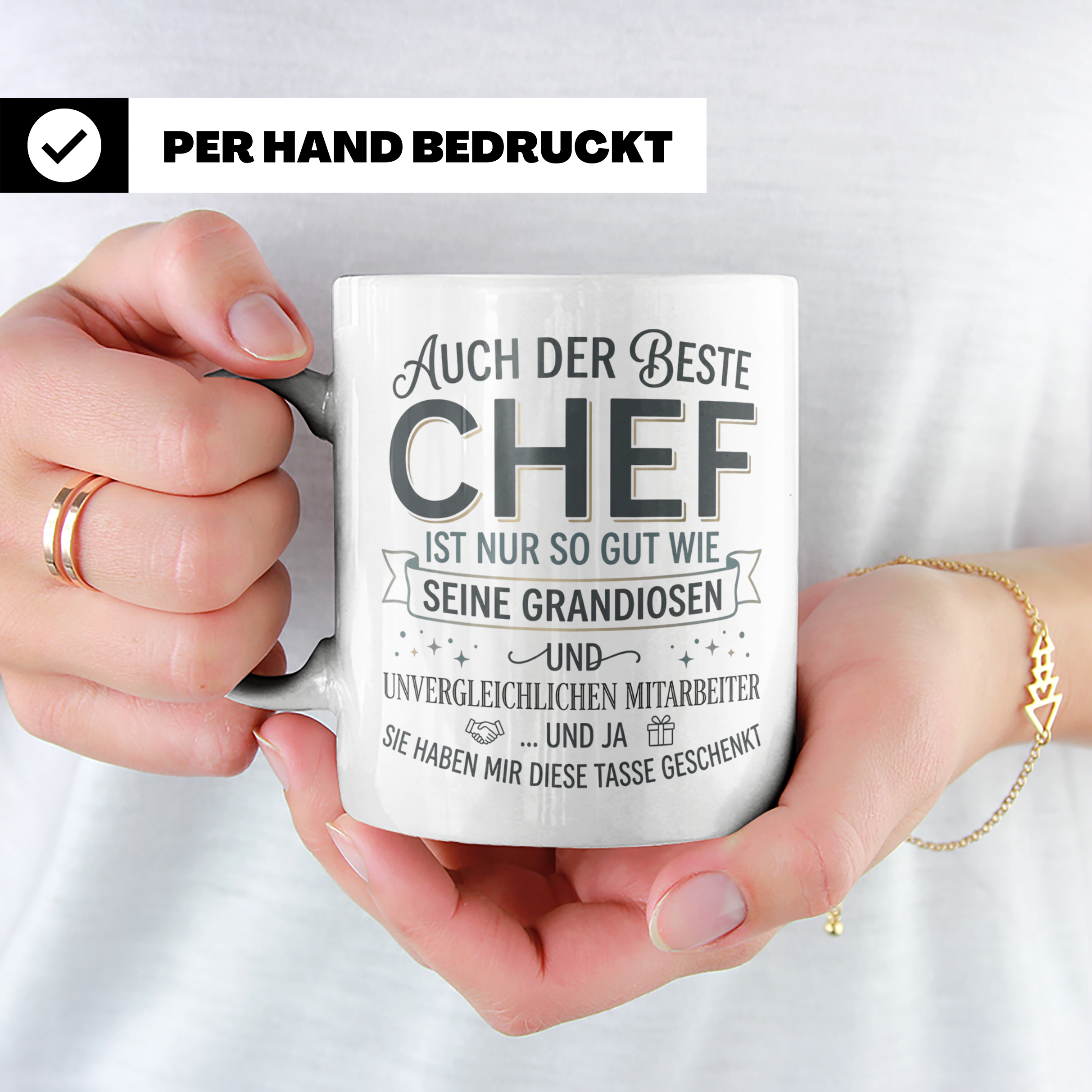 Bester Chef Tasse Geschenk von Mitarbeitern, Spruchtasse für – Weiß [farbe:weiß]