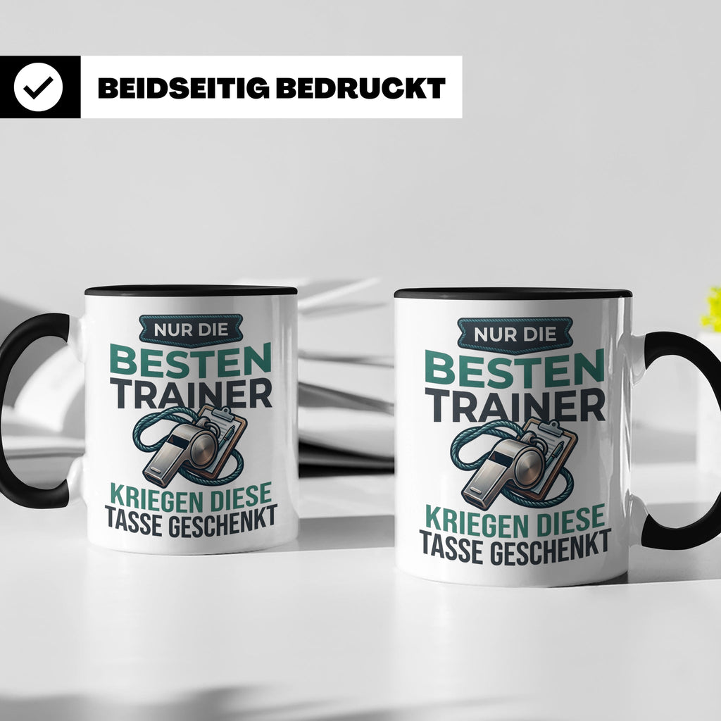 Trainer Tasse Geschenk für besten Coach der Welt Spruch Dank – Schwarz [farbe:schwarz]