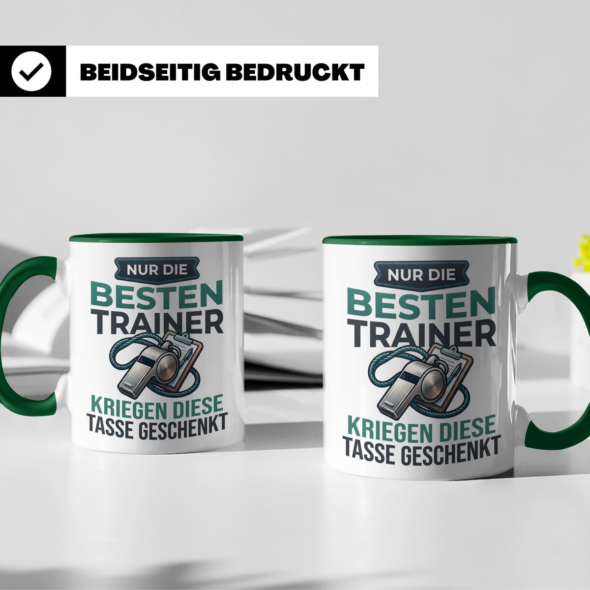 Trainer Tasse Geschenk für besten Coach der Welt Spruch Dank – Grün [farbe:grün]
