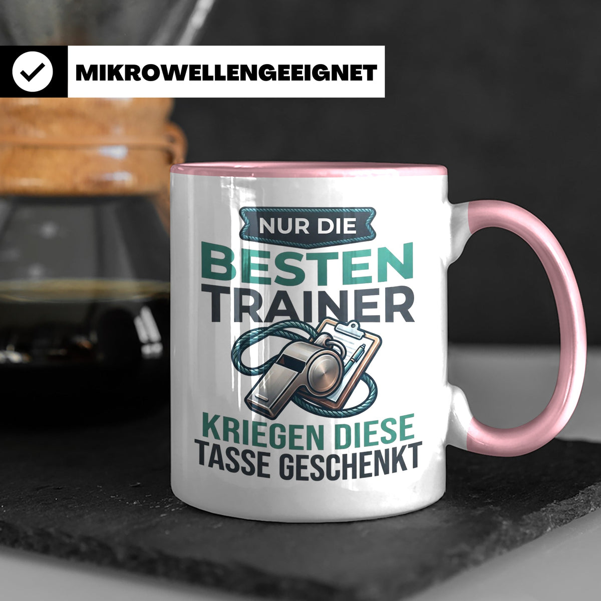 Trainer Tasse Geschenk für besten Coach der Welt Spruch Dank – Rosa [farbe:rosa]