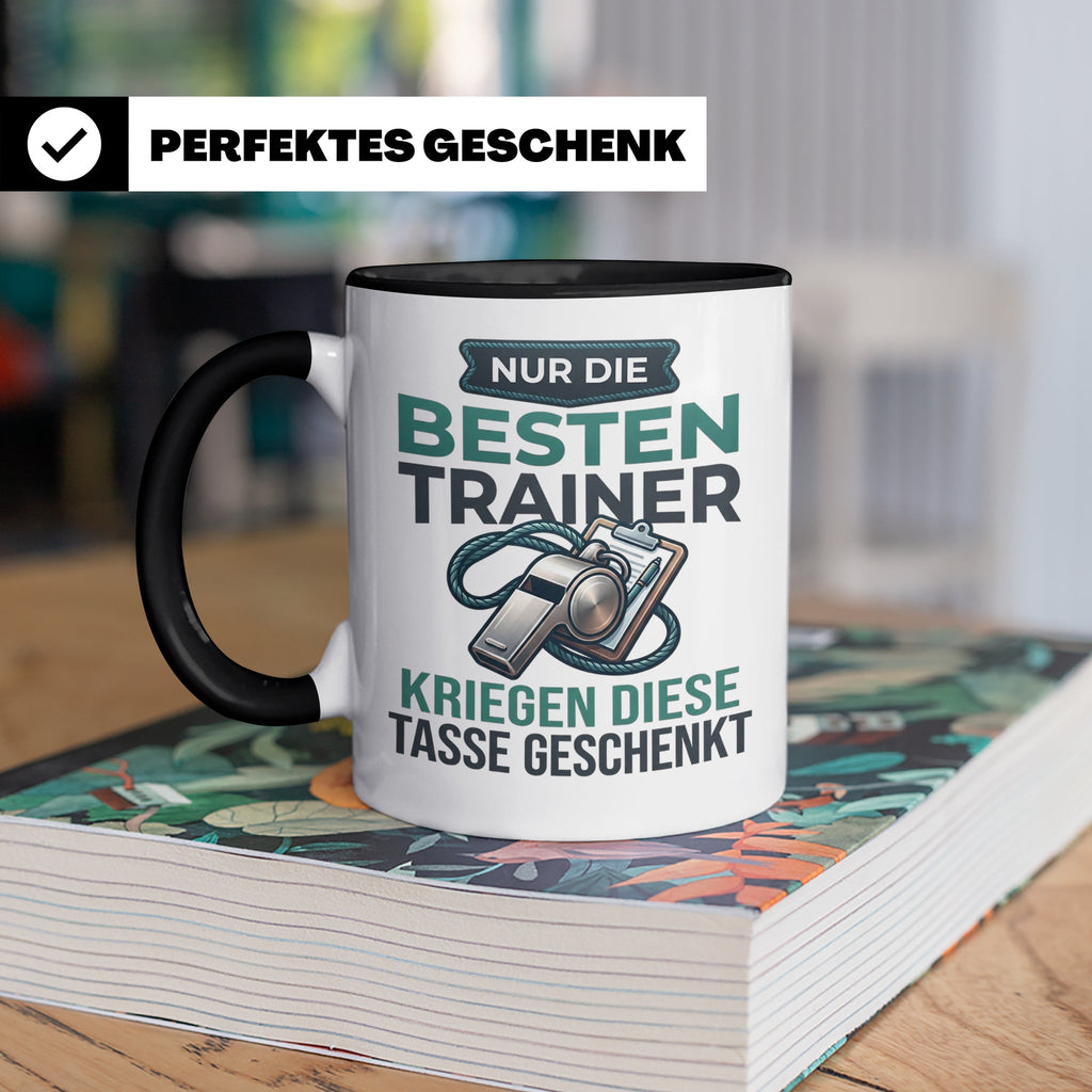 Trainer Tasse Geschenk für besten Coach der Welt Spruch Dank – Schwarz [farbe:schwarz]