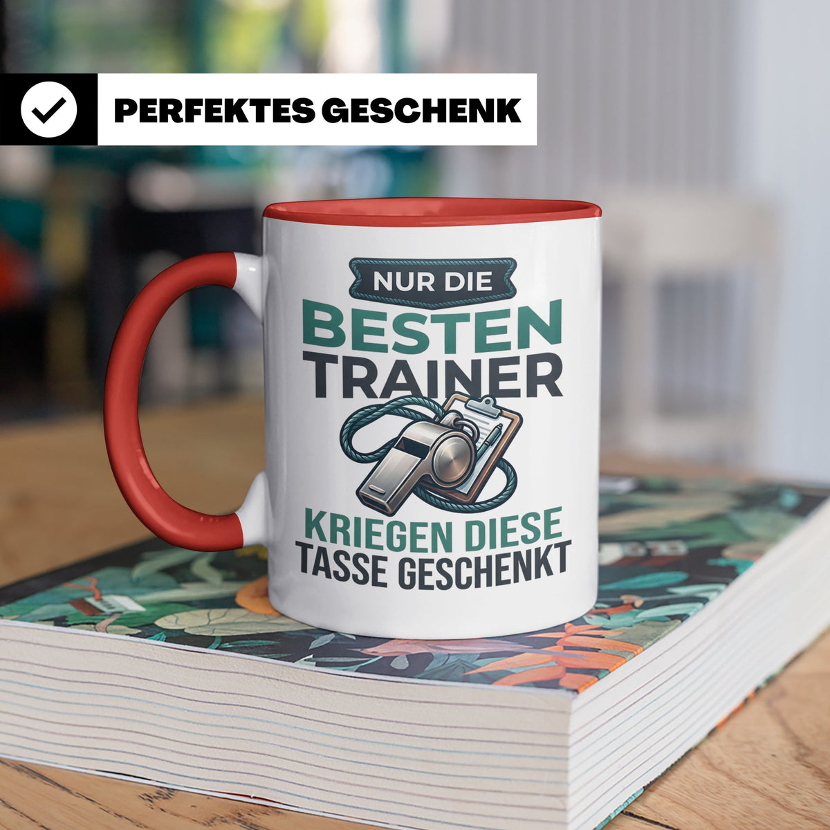 Trainer Tasse Geschenk für besten Coach der Welt Spruch Dank – Rot [farbe:rot]