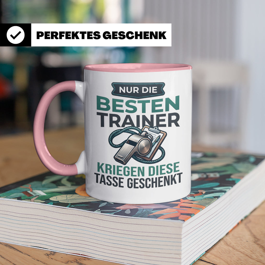 Trainer Tasse Geschenk für besten Coach der Welt Spruch Dank – Rosa [farbe:rosa]