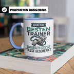 Trainer Tasse Geschenk für besten Coach der Welt Spruch Dank – Blau [farbe:blau]