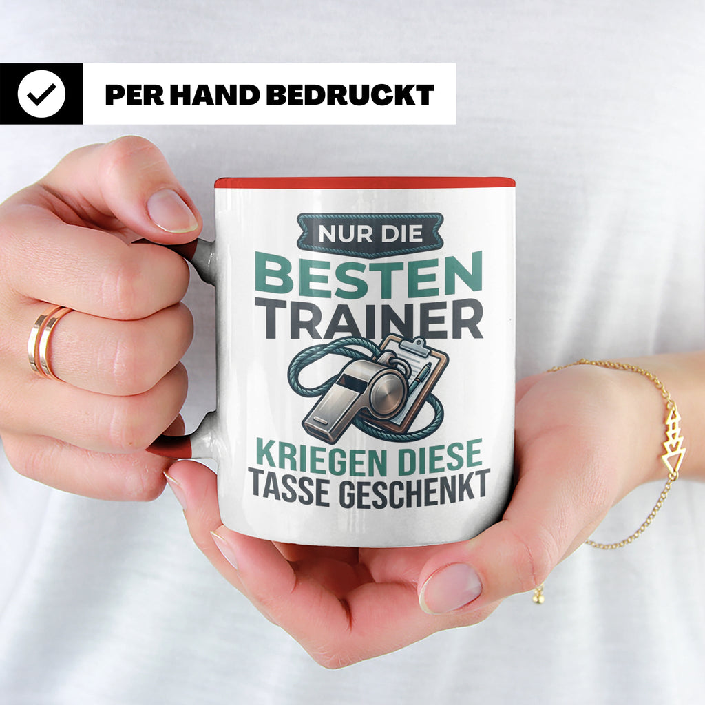 Trainer Tasse Geschenk für besten Coach der Welt Spruch Dank – Rot [farbe:rot]