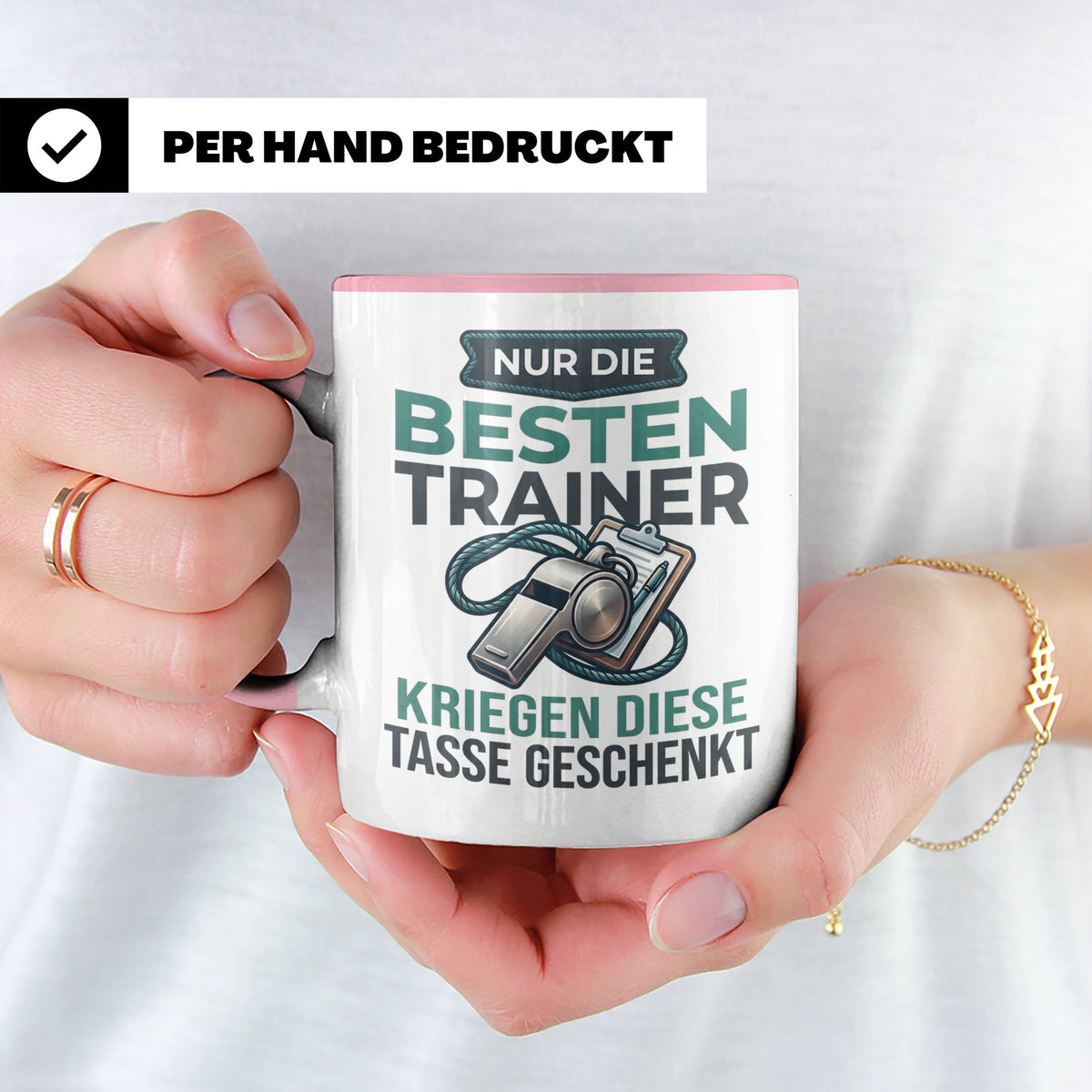 Trainer Tasse Geschenk für besten Coach der Welt Spruch Dank – Rosa [farbe:rosa]