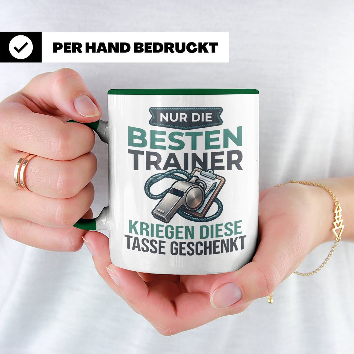 Trainer Tasse Geschenk für besten Coach der Welt Spruch Dank – Grün [farbe:grün]