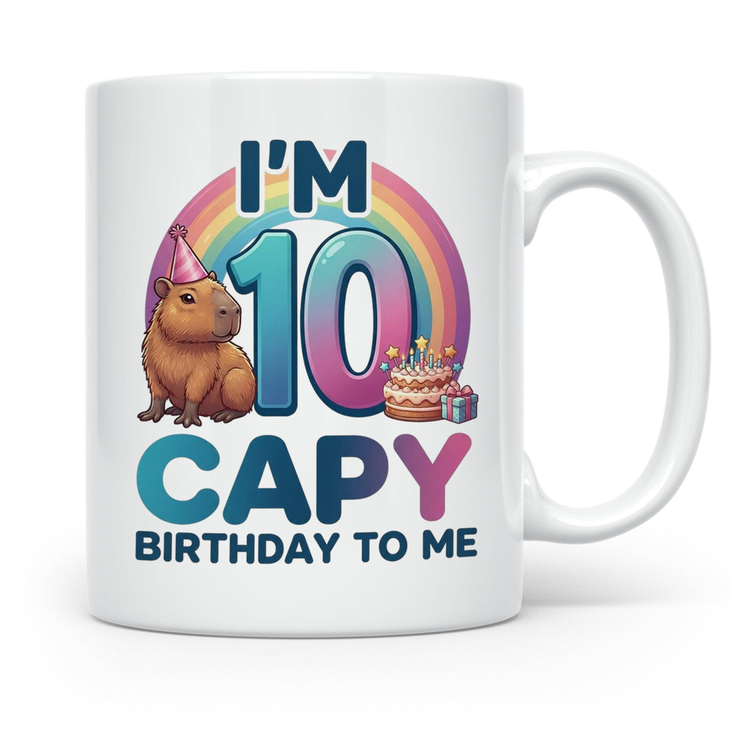 Capybara Tasse 10. Geburtstag I'm 10 Kindertasse für Mädchen – Weiß [farbe:weiß]