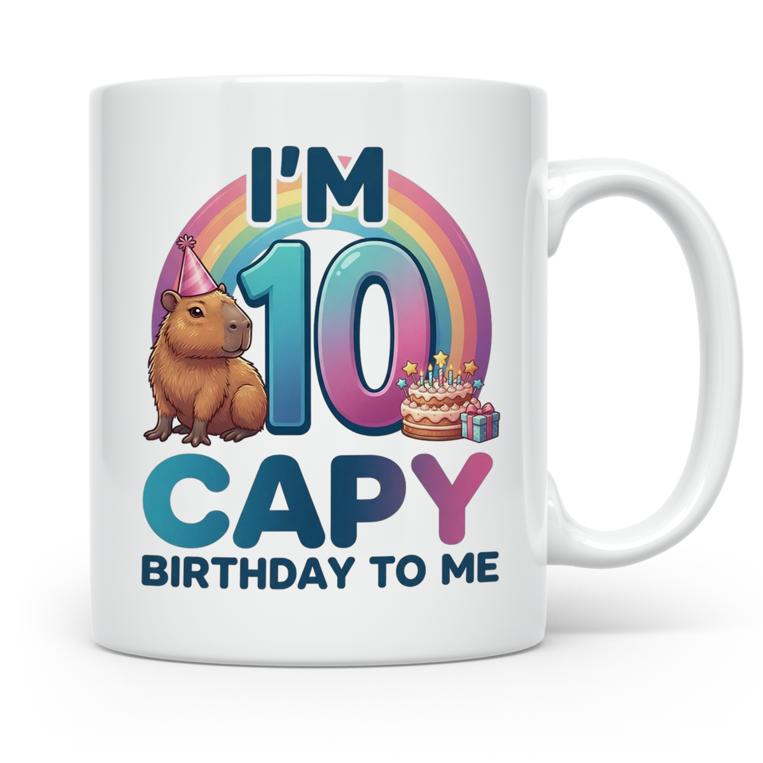 Capybara Tasse 10. Geburtstag I'm 10 Kindertasse für Mädchen – Weiß [farbe:weiß]