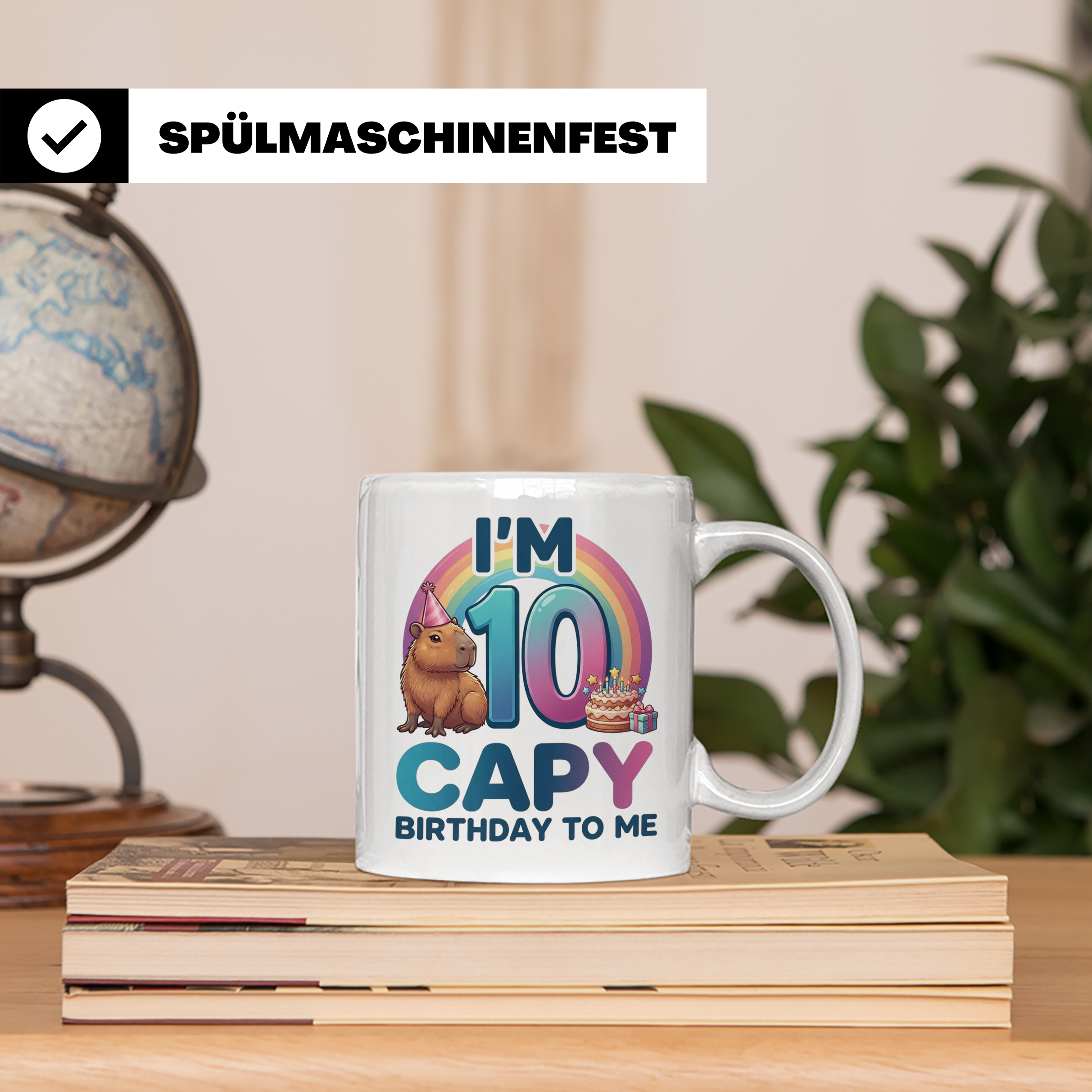 Capybara Tasse 10. Geburtstag I'm 10 Kindertasse für Mädchen – Weiß [farbe:weiß]