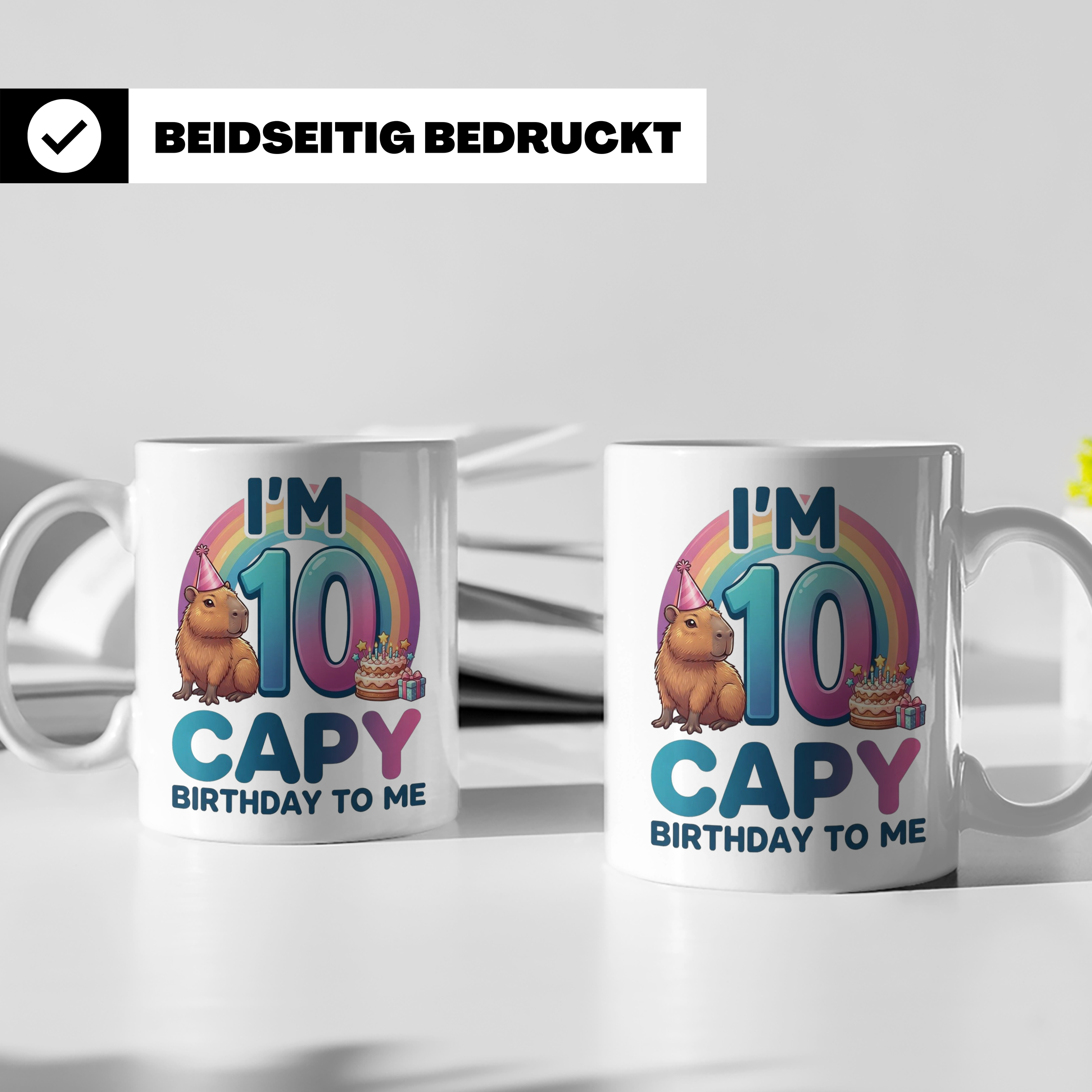 Capybara Tasse 10. Geburtstag I'm 10 Kindertasse für Mädchen – Weiß [farbe:weiß]