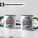 Capybara Tasse 10. Geburtstag I'm 10 Kindertasse für Mädchen – Grün [farbe:grün]