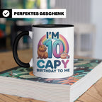Capybara Tasse 10. Geburtstag I'm 10 Kindertasse für Mädchen – Schwarz [farbe:schwarz]