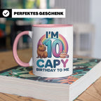 Capybara Tasse 10. Geburtstag I'm 10 Kindertasse für Mädchen – Rosa [farbe:rosa]