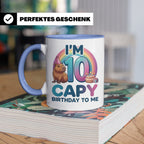 Capybara Tasse 10. Geburtstag I'm 10 Kindertasse für Mädchen – Blau [farbe:blau]