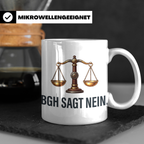 BGH Sagt Nein Tasse für Juristen & Anwälte | Lustiger Jura S – Weiß [farbe:weiß]