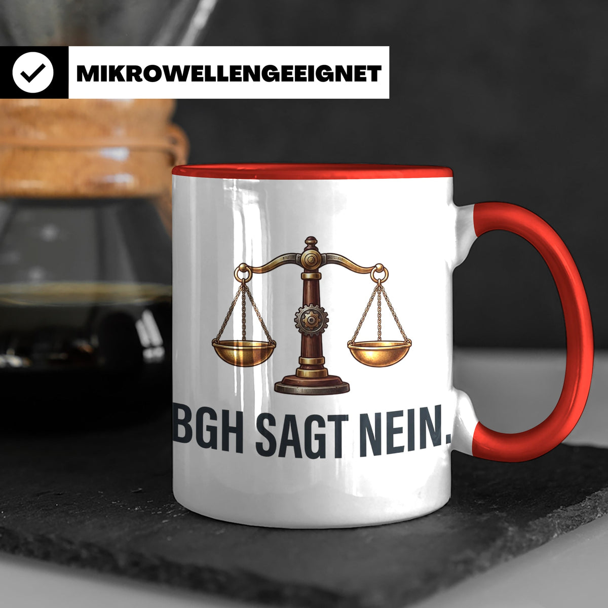 BGH Sagt Nein Tasse für Juristen & Anwälte | Lustiger Jura S – Rot [farbe:rot]