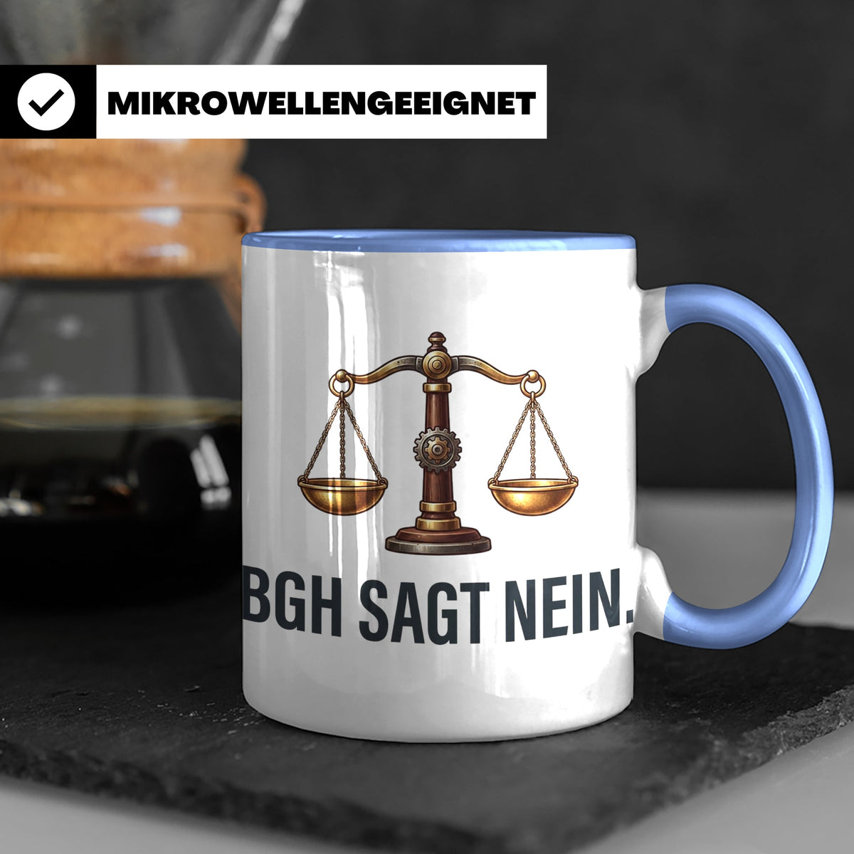 BGH Sagt Nein Tasse für Juristen & Anwälte | Lustiger Jura S – Blau [farbe:blau]