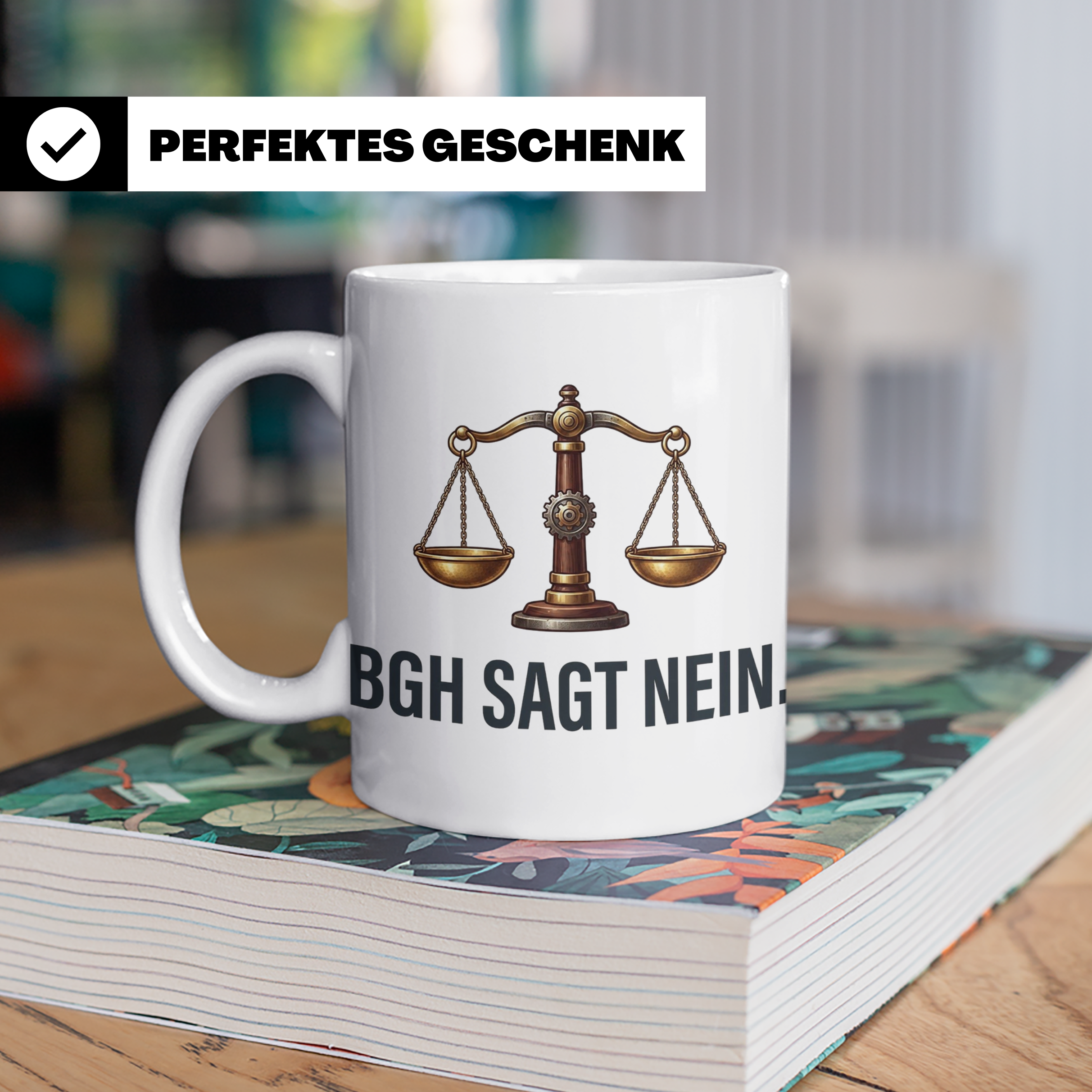 BGH Sagt Nein Tasse für Juristen & Anwälte | Lustiger Jura S – Weiß [farbe:weiß]