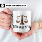 BGH Sagt Nein Tasse für Juristen & Anwälte | Lustiger Jura S – Weiß [farbe:weiß]