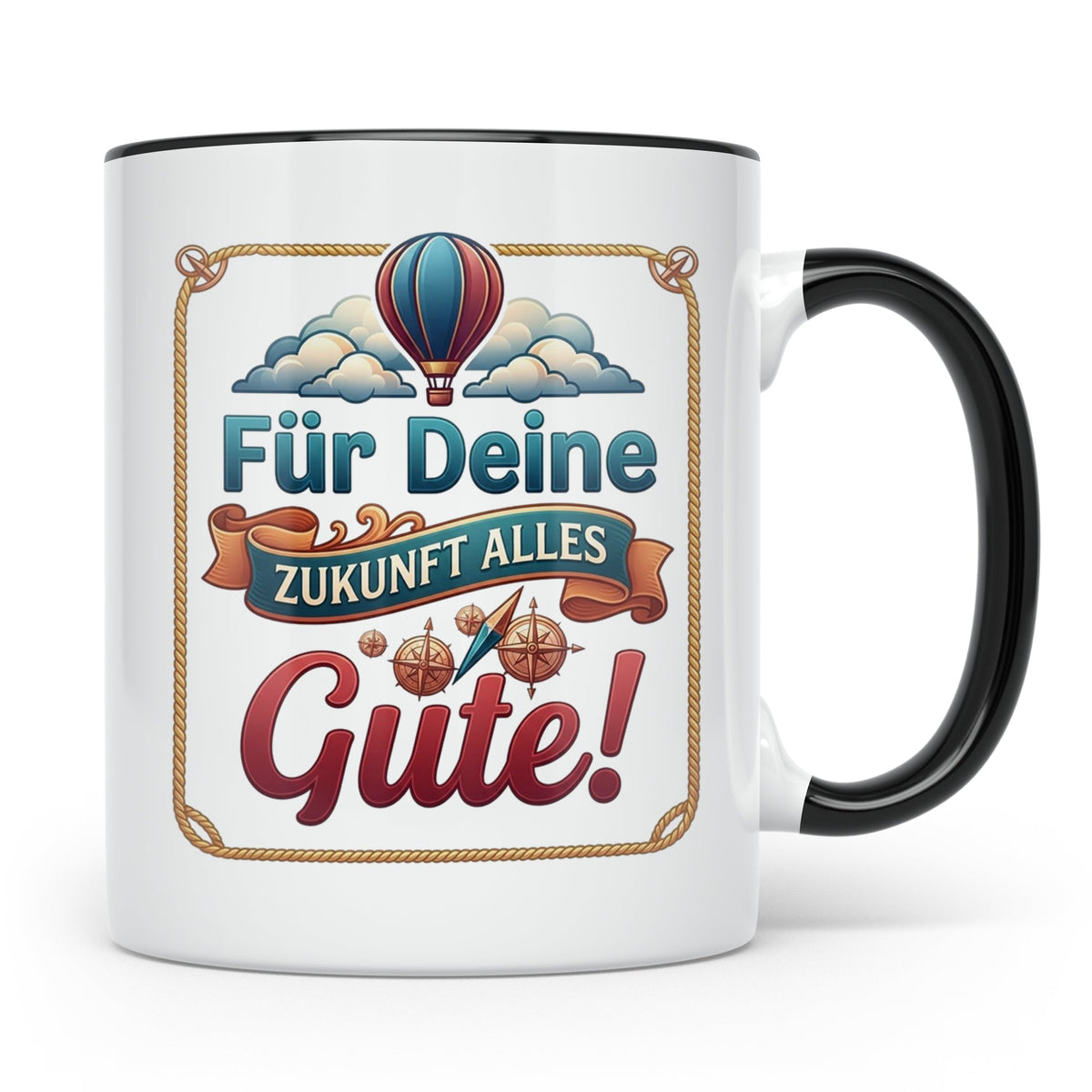 Für Deine Zukunft Alles Gute Tasse, Abschiedsgeschenk Kolleg – Schwarz [farbe:schwarz]