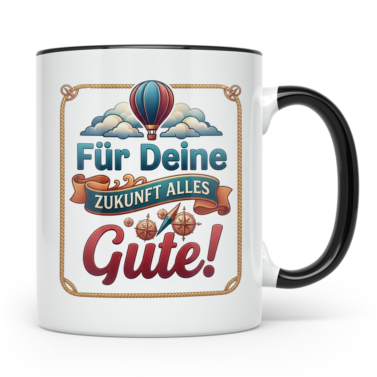 Für Deine Zukunft Alles Gute Tasse, Abschiedsgeschenk Kolleg – Schwarz [farbe:schwarz]