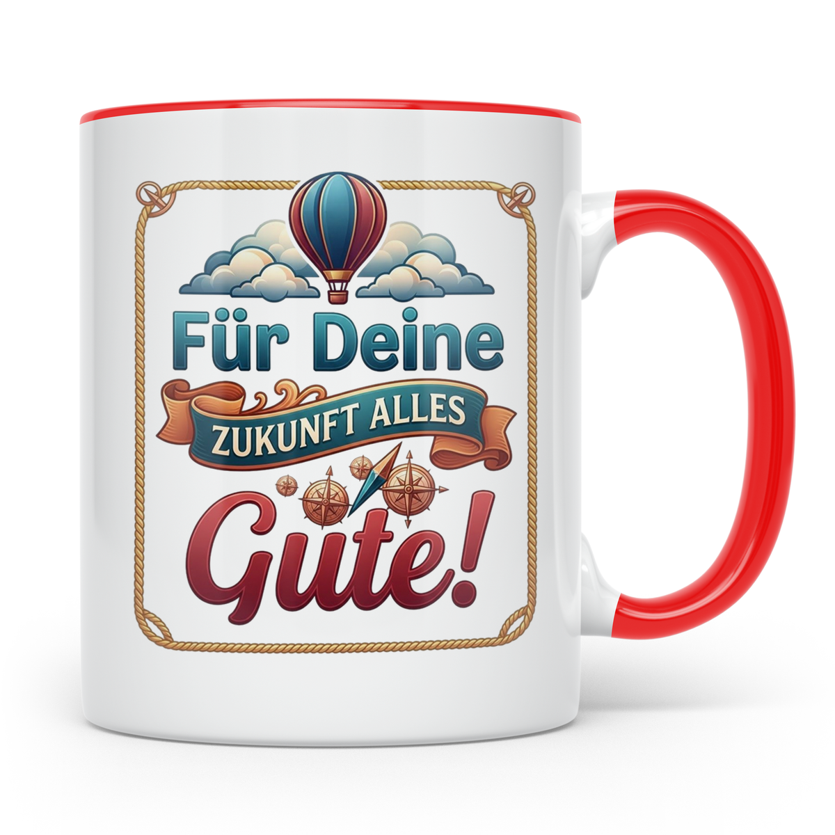 Für Deine Zukunft Alles Gute Tasse, Abschiedsgeschenk Kolleg – Rot [farbe:rot]