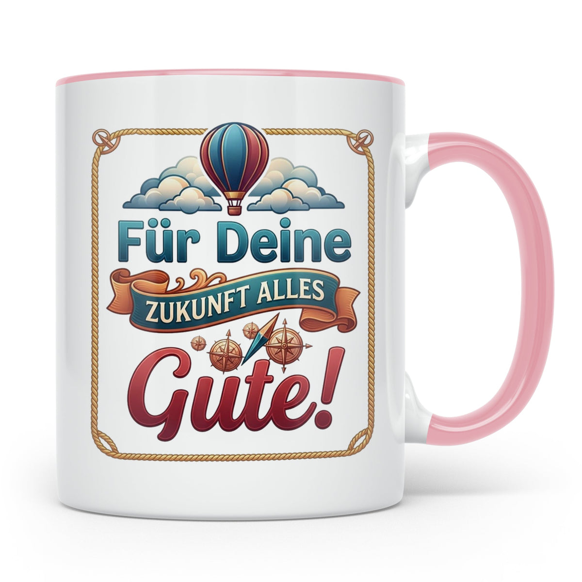 Für Deine Zukunft Alles Gute Tasse, Abschiedsgeschenk Kolleg – Rosa [farbe:rosa]