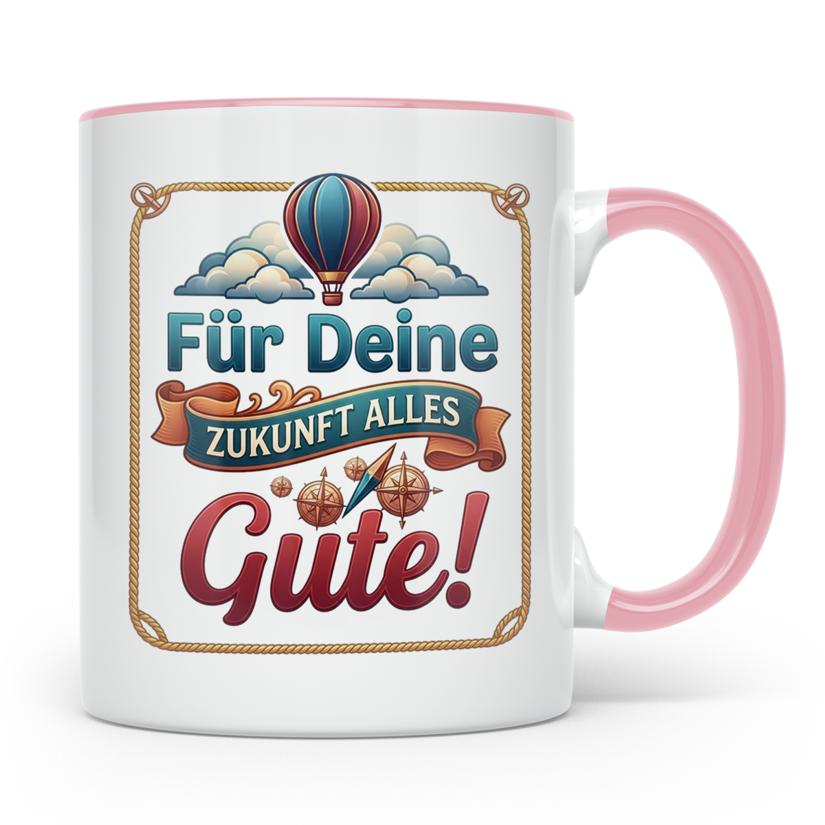 Für Deine Zukunft Alles Gute Tasse, Abschiedsgeschenk Kolleg – Rosa [farbe:rosa]