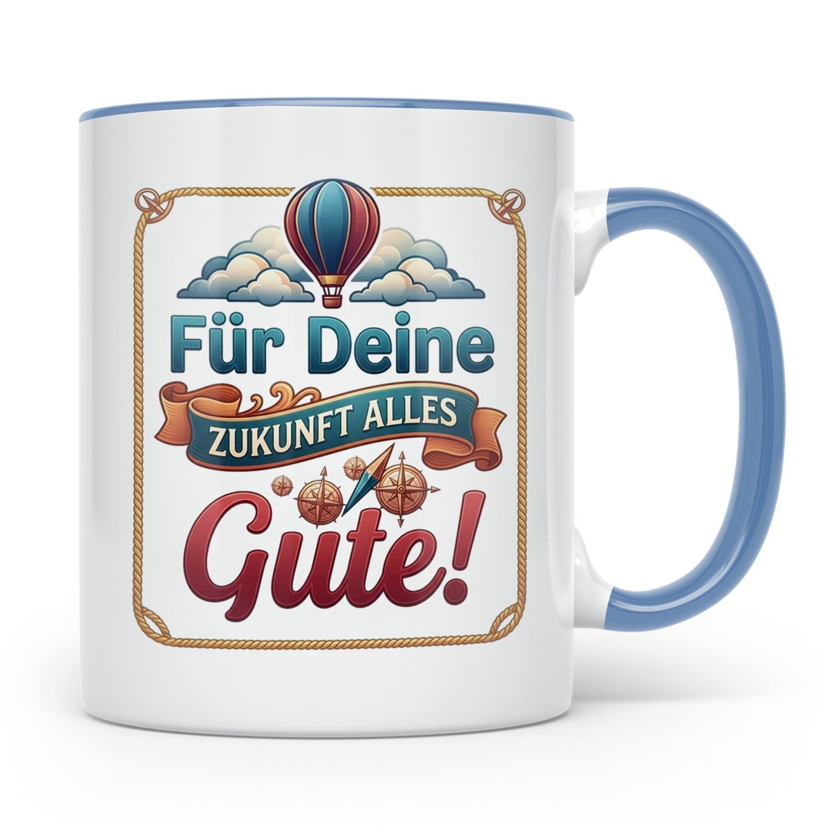 Für Deine Zukunft Alles Gute Tasse, Abschiedsgeschenk Kolleg – Blau [farbe:blau]