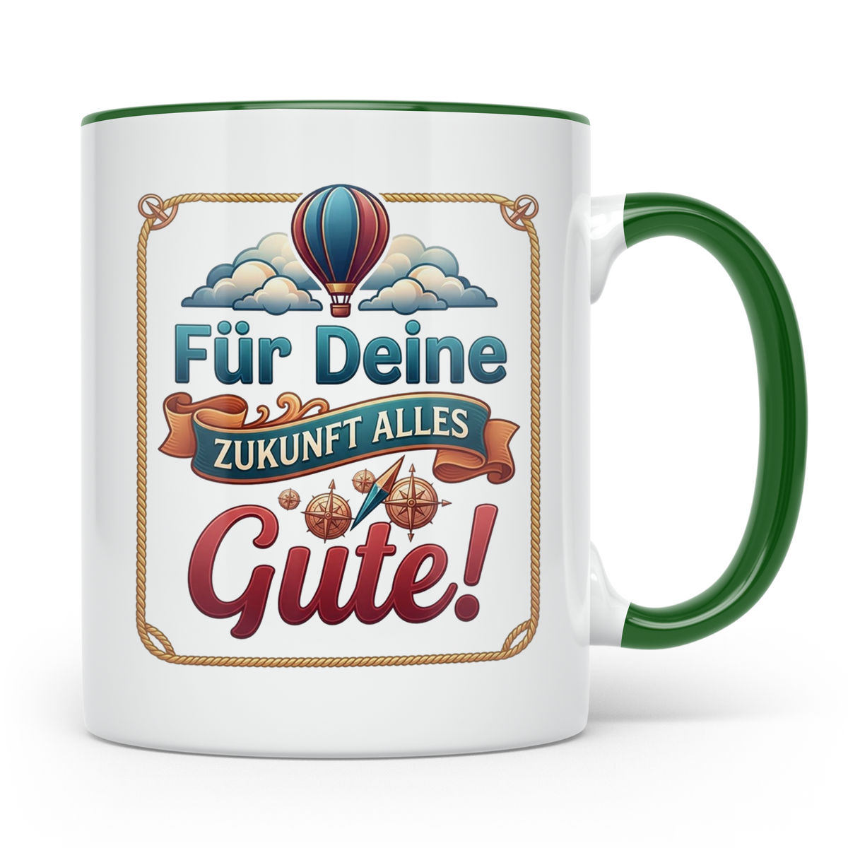Für Deine Zukunft Alles Gute Tasse, Abschiedsgeschenk Kolleg – Grün [farbe:grün]