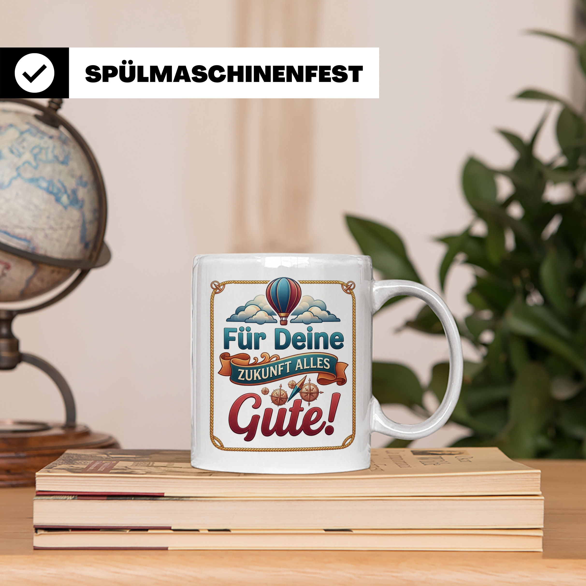 Für Deine Zukunft Alles Gute Tasse, Abschiedsgeschenk Kolleg – Weiß [farbe:weiß]