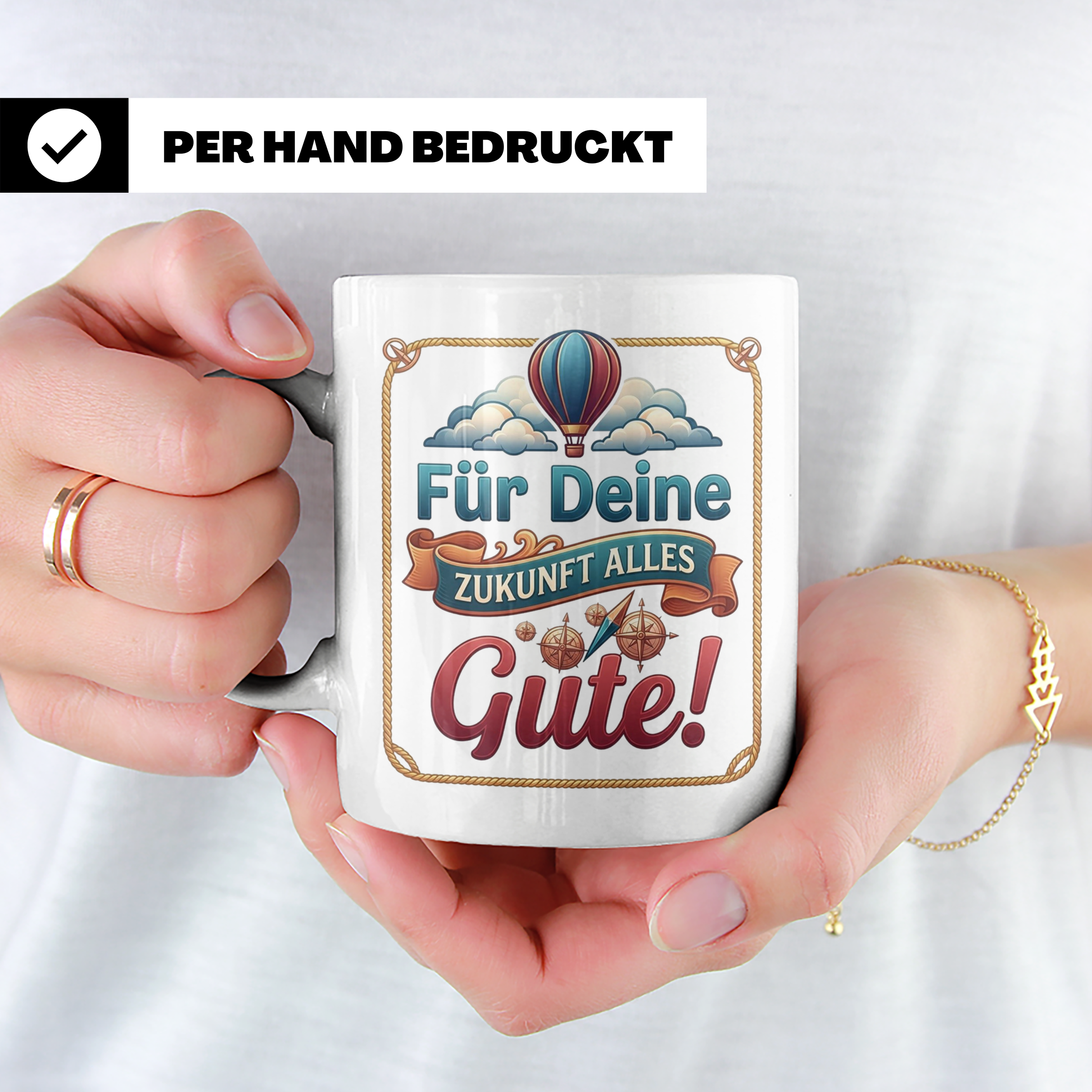 Für Deine Zukunft Alles Gute Tasse, Abschiedsgeschenk Kolleg – Weiß [farbe:weiß]