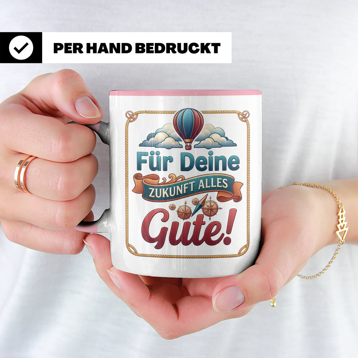 Für Deine Zukunft Alles Gute Tasse, Abschiedsgeschenk Kolleg – Rosa [farbe:rosa]
