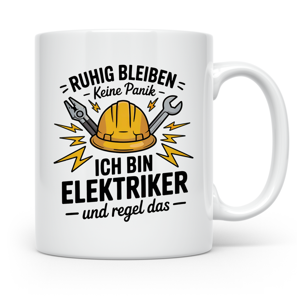 Elektriker Tasse - Ruhig Bleiben Keine Panik Strom Beruf Elektrikergeschenke - Elektrikermeister Kaffeetasse für Männer
