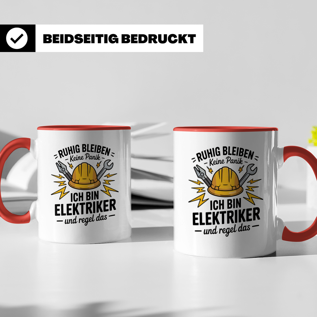 Elektriker Tasse - Ruhig Bleiben Keine Panik Strom Beruf Elektrikergeschenke - Elektrikermeister Kaffeetasse für Männer