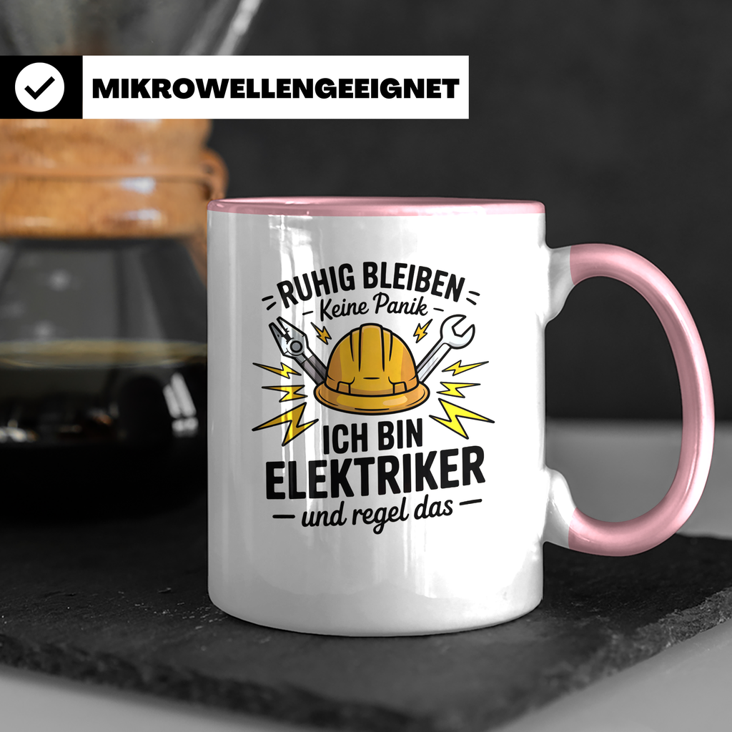 Elektriker Tasse - Ruhig Bleiben Keine Panik Strom Beruf Elektrikergeschenke - Elektrikermeister Kaffeetasse für Männer