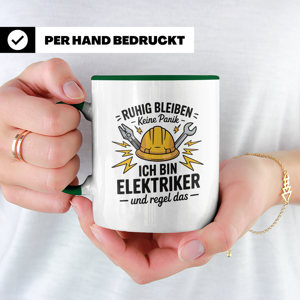 Elektriker Tasse - Ruhig Bleiben Keine Panik Strom Beruf Elektrikergeschenke - Elektrikermeister Kaffeetasse für Männer