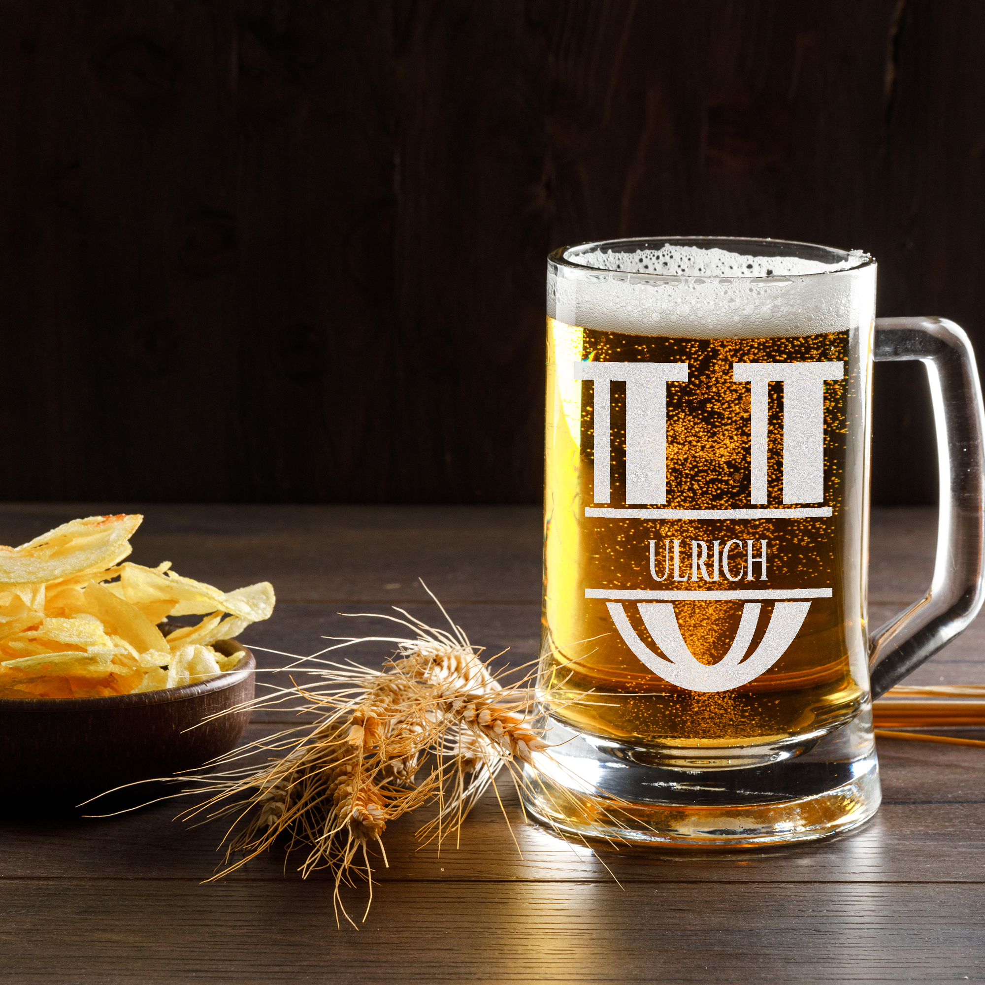 Personalisiertes Bierkrug mit Monogramm – Elegantes Geschenk für Männer, Monogramm U Bierkrug für Unvergessliche Geschenke, Ideal für Geburtstagsgeschenke